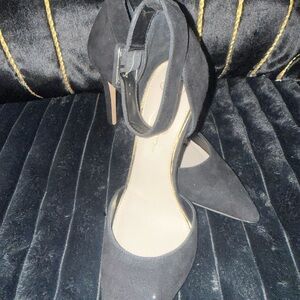 Jessica Simpson Black Suede Ankle Strap Heels